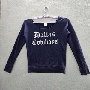 Dallas Cowboys Women Sweatshirt M Navy Blue Victoria's Secret PINK NFL Team